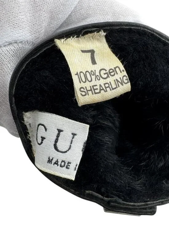 Gucci Glove Shearling Mouton Leather Gloves Black - Picture 6 of 8